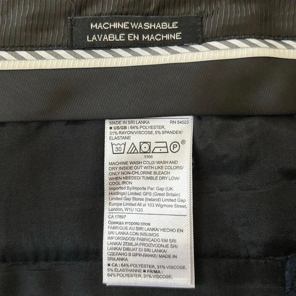 Banana Republic Avery Straight Fit Ankle Pants Side Stripes Cropped Navy Blue 0 - Picture 12 of 14